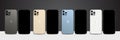 Magelang, Indonesia - October 07, 2021. Collection of iphone 13 pro or pro max in four colors Graphite, Gold, Sierra Blue, and