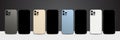 Magelang, Indonesia - October 07, 2021. Collection of iphone 13 pro or pro max in four colors Graphite, Gold, Sierra Blue, and