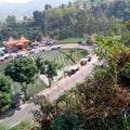 Magelang 7 September 2023 The view from above is a mountain house road on the Magetan nest road in the morning sun