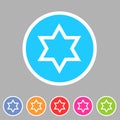 Magen david star israel symbol icon flat web sign symbol logo label