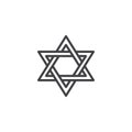 Magen david star outline icon.