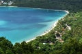 Idyllic tropical beach at Magens bay, St. Thomas, USVI, aerial view Royalty Free Stock Photo