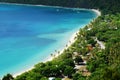 Idyllic tropical beach at Magens bay, St. Thomas, USVI, zoomed view Royalty Free Stock Photo