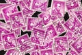 Magenta Abraham Lincoln Stamps Background