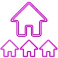 Magenta line house logo design set