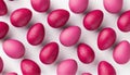 Magenta egg-shaped banner, pink Easter eggs