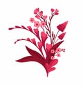 Magenta Floral Arrangement. Blooming Red and Pink meadow composition