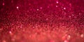 Magenta glitter lights. Shiny sparkles, bokeh effects, glowing surface. Selective focus, christmas abstract banner Royalty Free Stock Photo