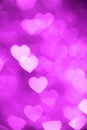 Magenta heart bokeh background photo, abstract holiday backdrop Royalty Free Stock Photo