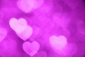 Magenta heart bokeh background photo, abstract holiday backdrop Royalty Free Stock Photo