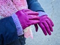 Magenta lady gloves