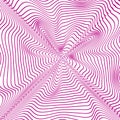 Magenta line burst. Abstract wavy field. Geometric distortion shape. Vector optical pattern.