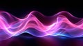 Magenta Luminescence: Abstract Futuristic Background with Dynamic Neon Waves and Bokeh Lights