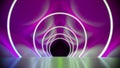 Magenta neon lights tunnel background Royalty Free Stock Photo