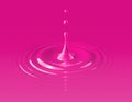 Magenta paint drop and ripple