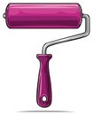Magenta Paint Roller Tool for Home Improvement Projects Painting Interiors Royalty Free Stock Photo