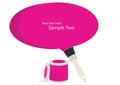 Magenta paint with text bubble