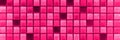 Magenta pink abstract grunge seamless glass square mosaic tile mirror wall texture background banner panorama