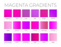 Magenta Pink Gradient Collection with Color Names
