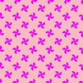 Magenta on pink half circle stars seamless repeat pattern background Royalty Free Stock Photo