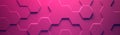Magenta Pink Wide Hexagon Background 3d illustration