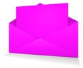 Magenta Postal envelope blank template for presentation layouts and design. 3D rendering