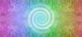 Rainbow coloured spiral art banner