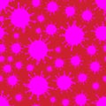 Magenta on Red Virus Pattern Seamless Repeat Background Royalty Free Stock Photo