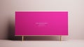 Magenta Spandex Sign Mockup With Minimal Retouching And Elegant Stand