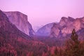 Yosemite pink sunset Royalty Free Stock Photo