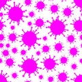 Magenta on White Virus Pattern Seamless Repeat Background Royalty Free Stock Photo