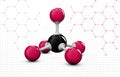 Magentas molecule structure, isolated white