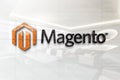 Magento on glossy office wall realistic texture Royalty Free Stock Photo