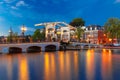 Magere Brug, Skinny bridge, Amsterdam, Netherlands Royalty Free Stock Photo