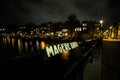 Magere Brug in Amsterdam at night Royalty Free Stock Photo