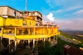 Building an inn in the mountains with beautiful nature Royalty Free Stock Photo