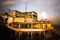 Building an inn in the mountains with beautiful nature Royalty Free Stock Photo