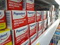 Magetan, Indonesia - September 24, 2022 : Rows of displays of PEPSODENT brand toothpaste