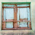 Magetan 13 September 2023 The windows of houses in Magetan are green, eaten by termites, the walls are worn out