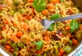 Maggi noodles cooked with vegetables