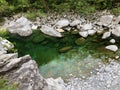 The Maggia river in the Maggia Valley or Valle Maggia Fluss Maggia im Maggiatal