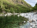 The Maggia river in the Maggia Valley or Valle Maggia Fluss Maggia im Maggiatal