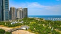 Maggie Daley Park in Chicago from above - aerial photography - CHICAGO, ILLINOIS - JUNE 06, 2023