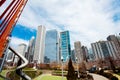 Maggie Daley Park in Chicago and city skyline Royalty Free Stock Photo