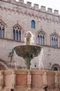 Maggiore Fountain with Priori Palace in IV Novembre square or ca