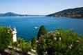 Maggiore lake in Italy, beautiful garden with oleander bushes in