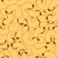 Maggot pattern seamless. Beetle larva background. Insect vector texture