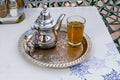 Maghrebi mint tea also known as Moroccan mint tea
