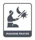 maghrib prayer icon in trendy design style. maghrib prayer icon isolated on white background. maghrib prayer vector icon simple