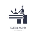 maghrib prayer icon on white background. Simple element illustration from Religion concept